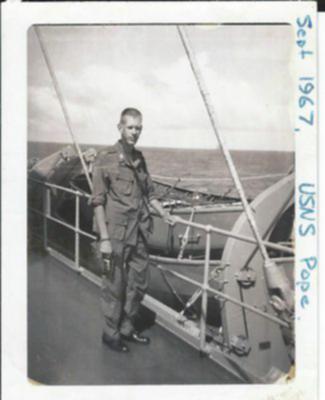 Sep 1967
CPT Ray Bonney aboard troop ship USNS Gen. John Pope enroute to RVN
Keywords: 31st Engineers