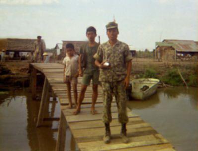 constructing a canal bridge at FOB My Dien I (March 70)
