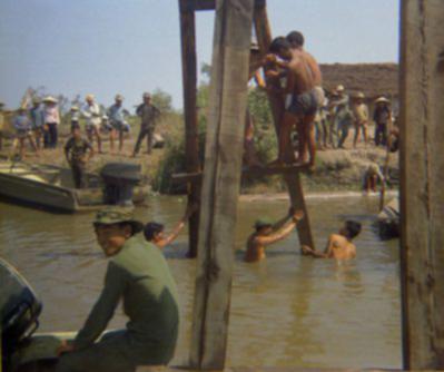 constructing a canal bridge at FOB My Dien I (March 70)
