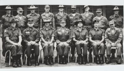 HIEP KHANH, SOUTH VIETNAM. 1963. AUSTRALIAN AND US MEMBERS OF AN ADVISORY TEAM.
