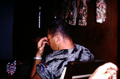 John Roberts, A-403. As I recall he was from Allentown PA. Photo taken in the mess hall at B-40.
